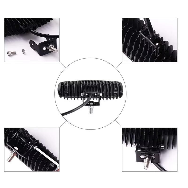 Zmart 18W 12V Arbeits-Set Nebel-Schwer-LED-Nebel-Flut-Fahrlicht für LKWs 6-LED-Leuchten, 2, Punktstrahler, Flutstrahler, Leuchten, Offroad-Leuchten,