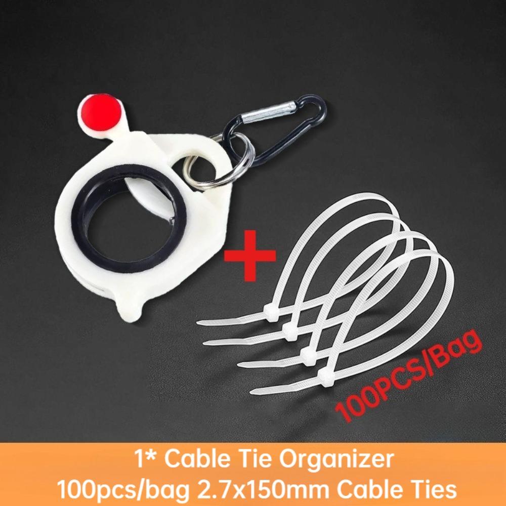 Fluorescent Cable Tie Organizer Square Round Wire Tie Tightener Plastic Cable Organizer  Indoor Use