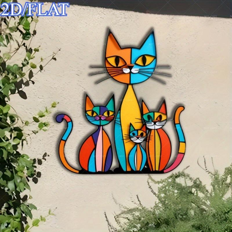 1PC Nordic Style Cute Cartoon Cat Wall Decoration Murals Home Courtyard Garden Art Decoration Hanging Wall Decoration Crafts