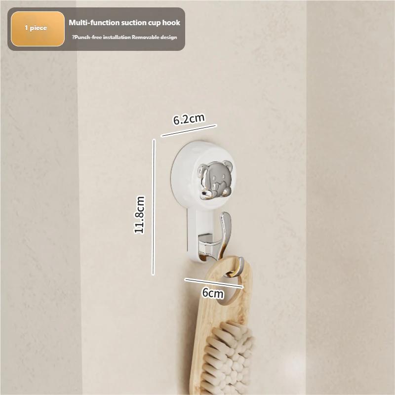 Rotating Suction Cup Hook Strong Vacuum No Drilling Bathroom Toilet Kitchen Overdoor Load-Bearing Towel Adhesive Hook Durable