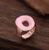 Enamel geometric flower elastic ring, women's fashion high-end rose alloy ring