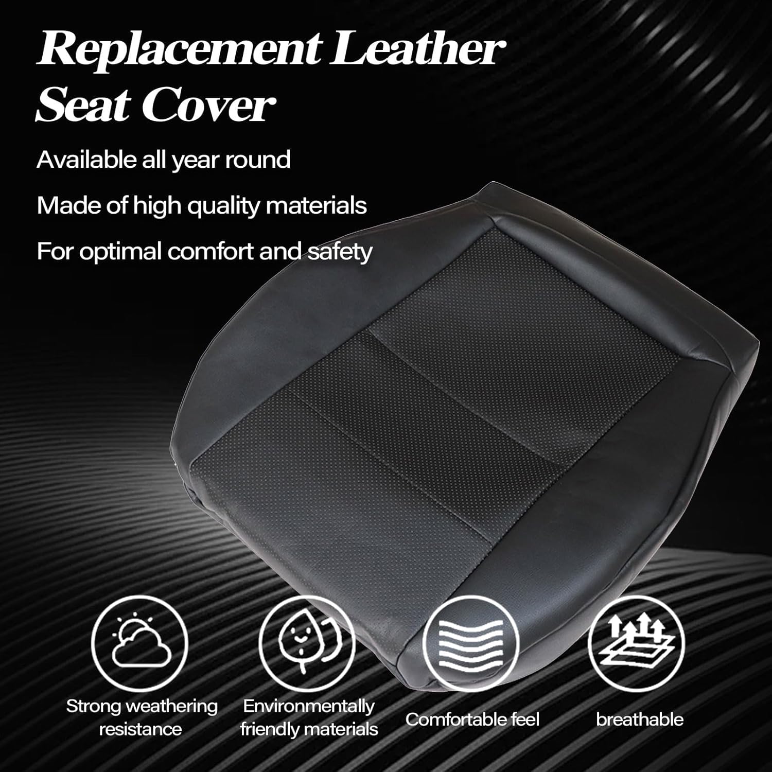 

Driver Bottom Replacement Leather seat Cover Compatible with Mercedes Benz GLK250 GLK280 GLK300 GLK350 2008 2009 2010 2011 2012 2013 2014 2015