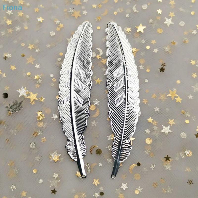 Metal Feather Bookmarks,2Pcs Vintage Hollow Feather Shaped Book Markers,Elegant Reading Gift for Book Lovers,Students,Teachers