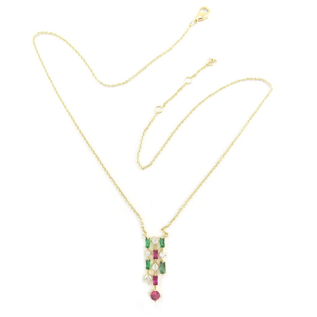 

Les Trésors De Lily [P5996] - Позолоченное колье Sissi , зеленое, розовое золото