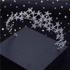 Fashion Baroque Metal Stars Rhinestone Crown Tiaras for Bride Headdress Queen Prom Bridal Diadem Wedding Hair Jewelry Girls