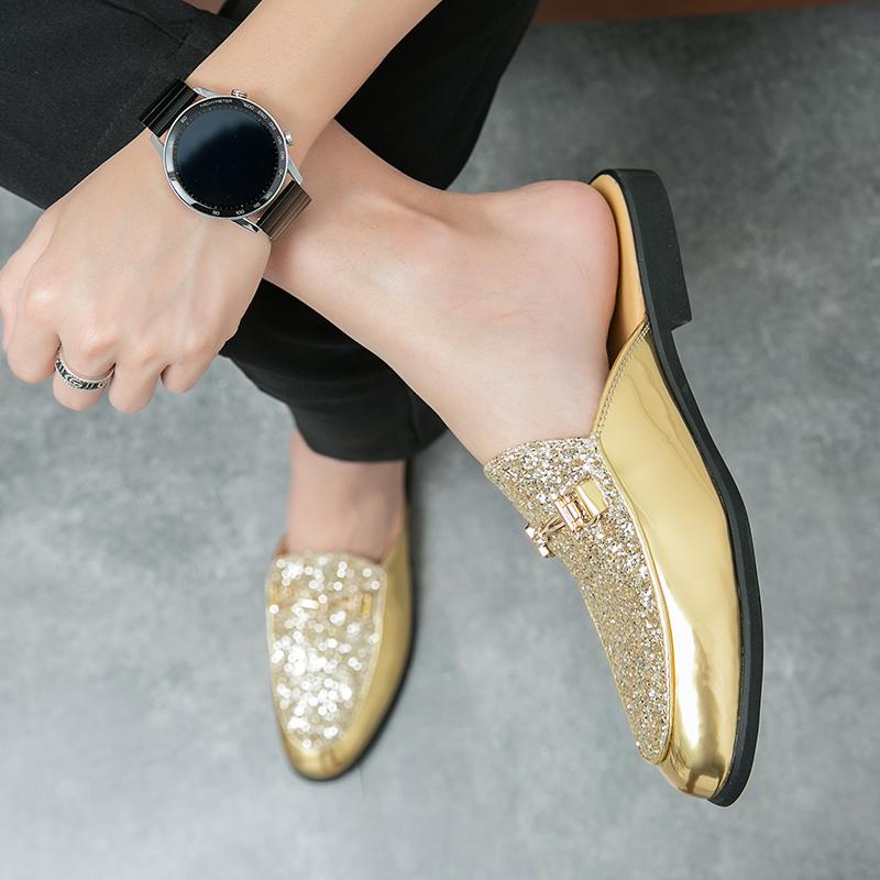 Fashion Summer Fashion  Mens Casual Lightweight Shoes  Comfy Leather Male Versatile Shoes Breathable Slippers Personality Half Drag Lazy