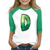 Tops For Youth Girls 4-16 Years Round Neck 3/4 Sleeves T-Shirts Trendy Tops Outfit Tees