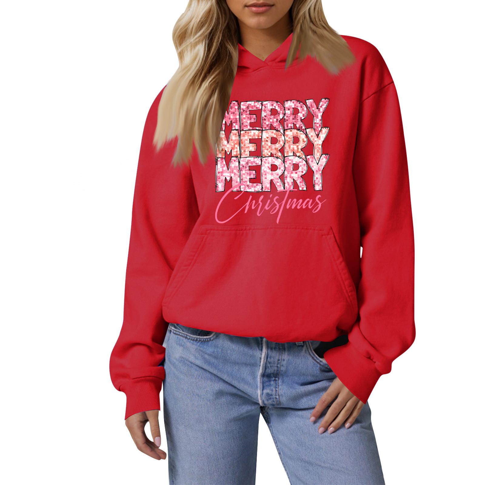 

Женская мода, женский легкий пуловер с длинными рукавами и карманами, толстовка с капюшоном в стиле консервативного стиля XL красный