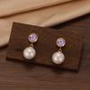 Pearl Birthstone Stainless Steel Stud Earrings - Versatile, High-End, Chic Women's Accessories