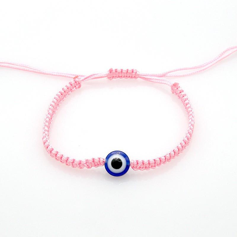 

Adjustable Blue Evil Eye Bracelet - Handwoven with Popular Demon Eye Design