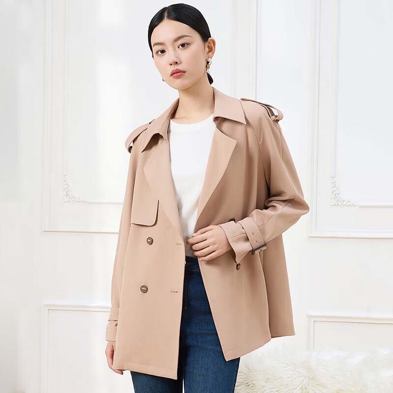 JESSIE Women's Double-Breasted Lapel Trench Coat