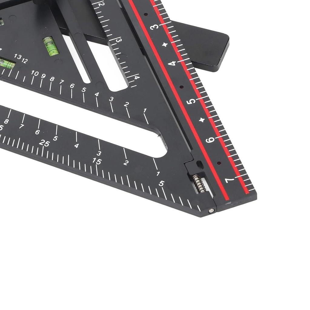 Advanced Carpenter Square, Folding Square Rafter Square with Level, Jig Block, Combination Square Triangle Ruler Woodworking Layout Tool for