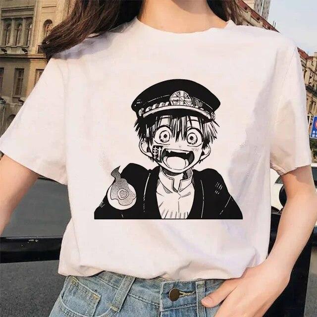 Toilet-Bound Hanako-kun Print T-Shirts Damen Harajuku Ullzang Mode T-Shirt 90er Grafik Lustiges Unisex T-Shirt Sommer Top Tee FeUnisex