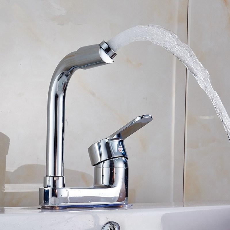 

Латунный смеситель для раковины с двумя отверстиями, колонный смеситель с поворотным изливом, для туалета, для умывания лица и мытья волос, холодной и горячей воды, смеситель для умывальника с двумя отверстиями