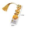 Tassel Pendant Metal Bookmark Metal Floral Painting Bookmark  School Office Supplies