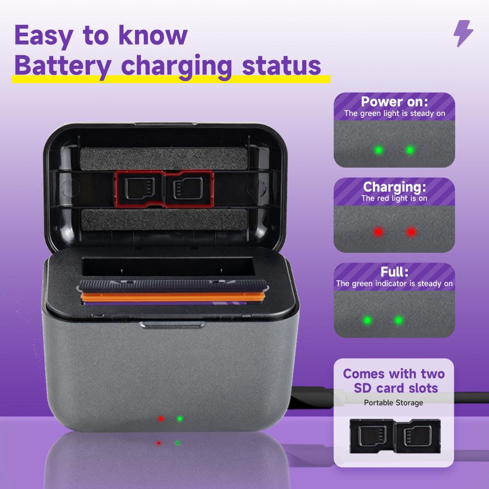 2250mAh Battery for Insta360 X4 Air, 8.75Wh Replacement Battery with Fast Charger for Insta 360 X4 Air Action Camera Accessories