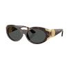 Temple Logo Injection Oval Sunglasses Women's Tan 51421745 0VE4503U 108/87-Tan 55