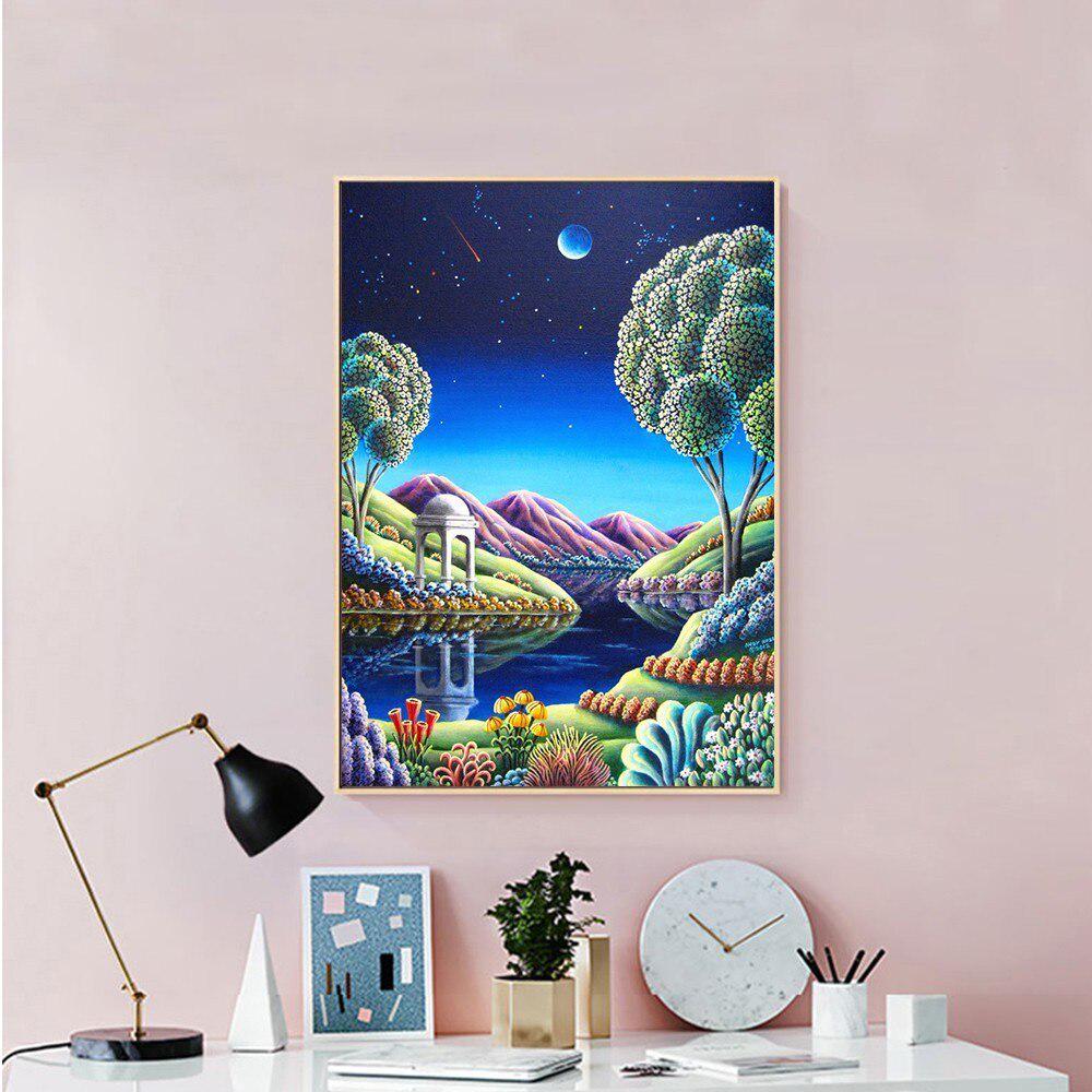 5D DIY Diamond Painting Moon Night Plný kulatý scénický diamantový vyšívací křížový steh