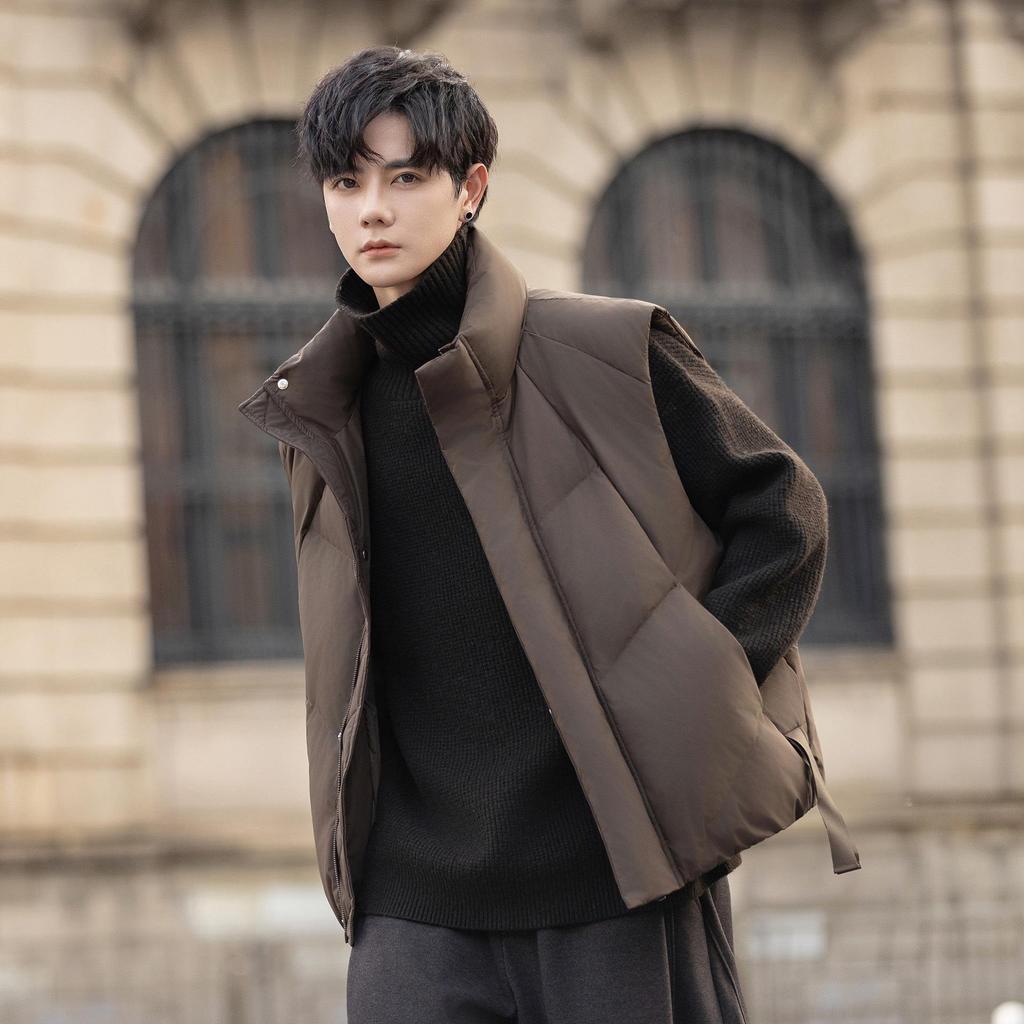 Stehkragen Herren Winter Daunenweste - Verdickt Trendig Koreanischer Stil Oberbekleidung