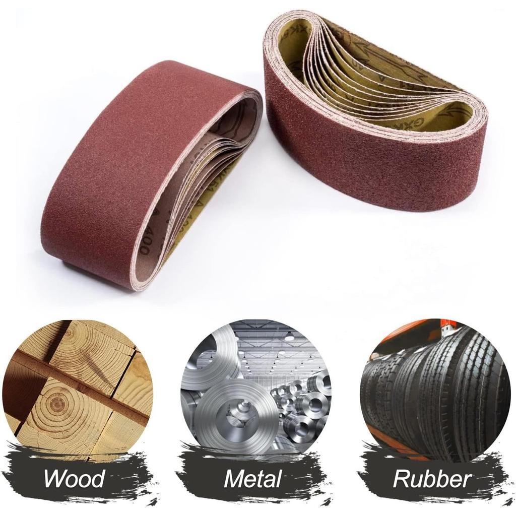 DE Warehouse 24H Shipping 75*457mm Aluminum Oxide Sanding Belts (40-240 Grits ) Ideal for Wood Metal Paint Sanding