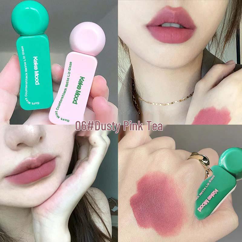 

Kekemood Матовый бархатный блеск для губ Психоделические цвета - Стойкая, не отпечатывающаяся помада, подходящая для студентов. 1.8