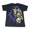 Vintage Skelett Totenkopf All Over Print Böse Halloween Gruselig T-Shirt Größe Medium