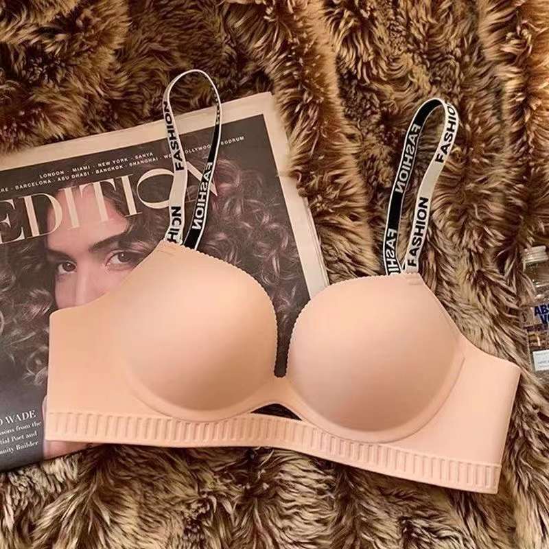 

Dragon fruit bra, dopamine color, one-piece letter shoulder strap, seamless gathering woman XL 38/85AB