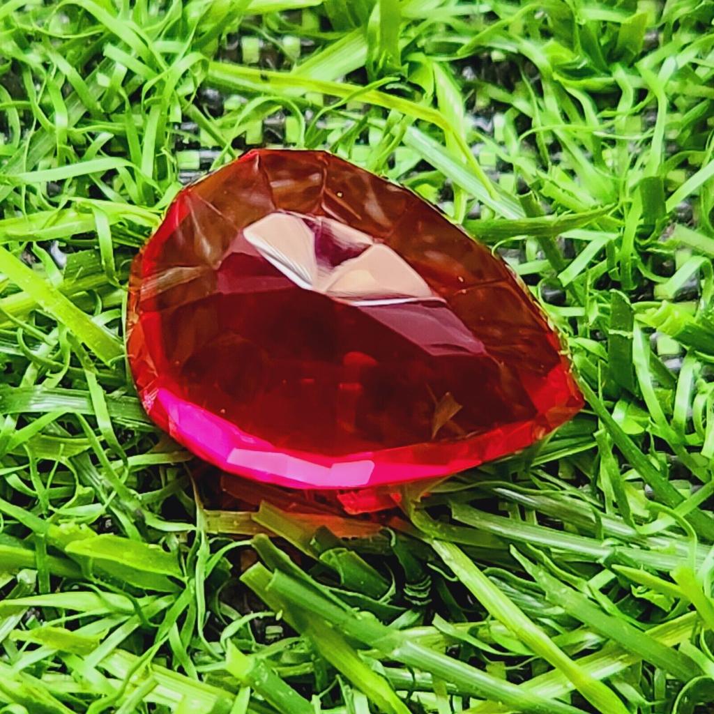 25.10 Ct Heated Ceylon Red Ruby Pear Cut Faceted Loose Gemstone