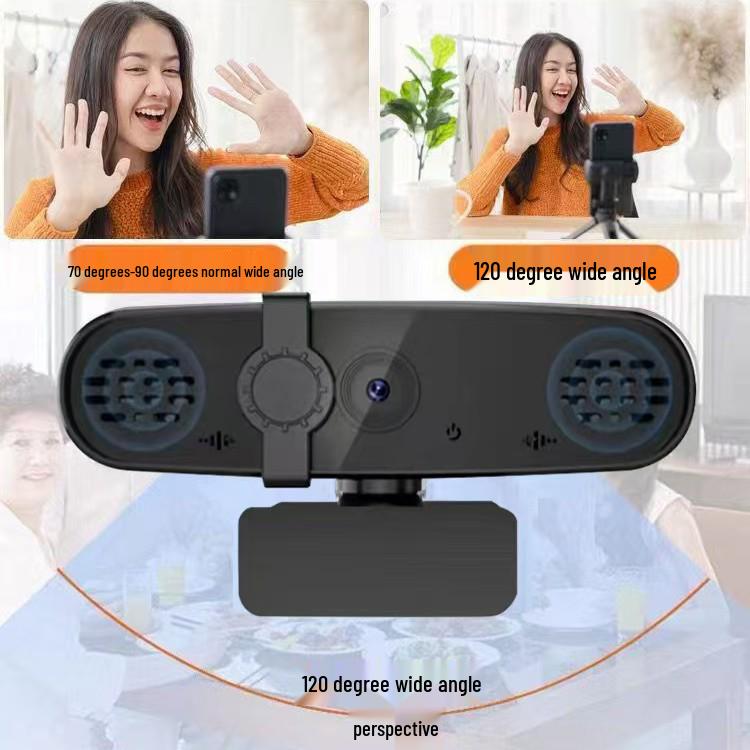 Three-in-One 2K Video Conferencing Camera with Dual Microphones
