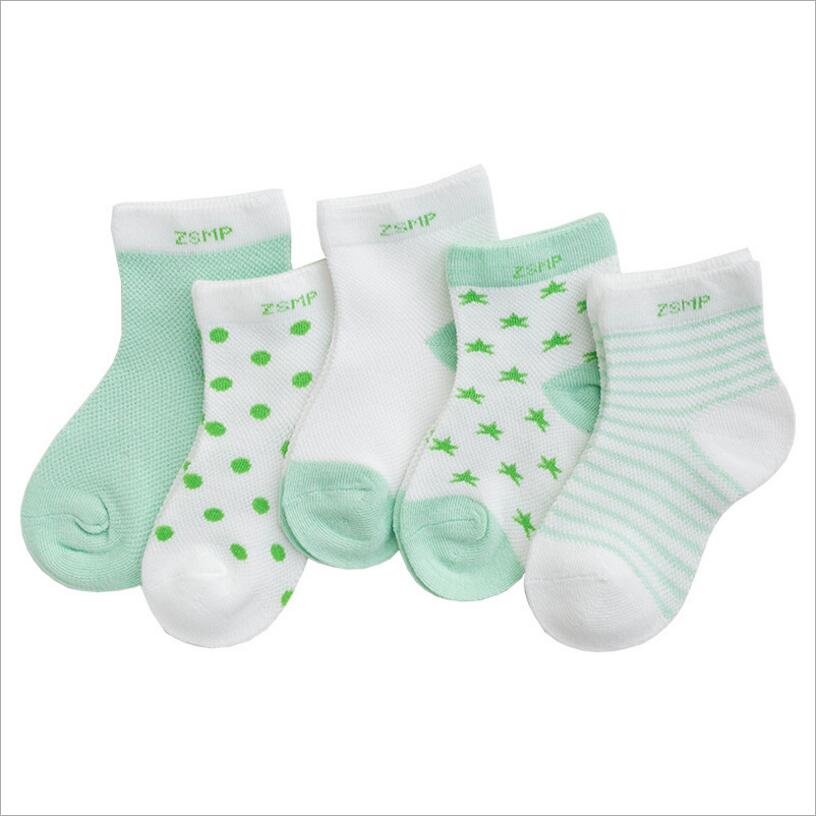 5 Pair=10PCS/lot Dot Kids Socks Summer Thin Comfortable Breathable Cotton Fashion Baby Socks Toddler Girls for 0~6 Year  New