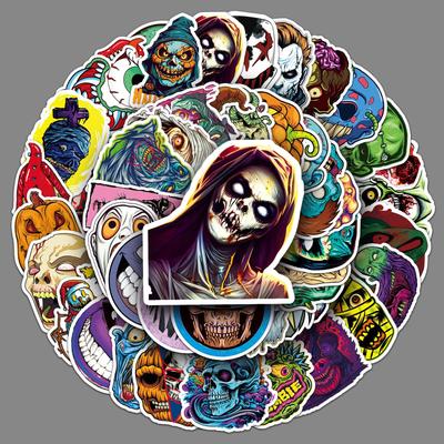 50 Pictures of Horror Grimace Personality Trend Halloween Skull Decorative Skateboard Water Cup Suitcase Stickers