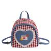 Plaid Canvas Bag Women's 2025 Summer New Trendy Fashion College Style Backpack Cartoon Cute Backpack