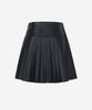 LORDLOAR Faux Leather Pleated Skirt Black