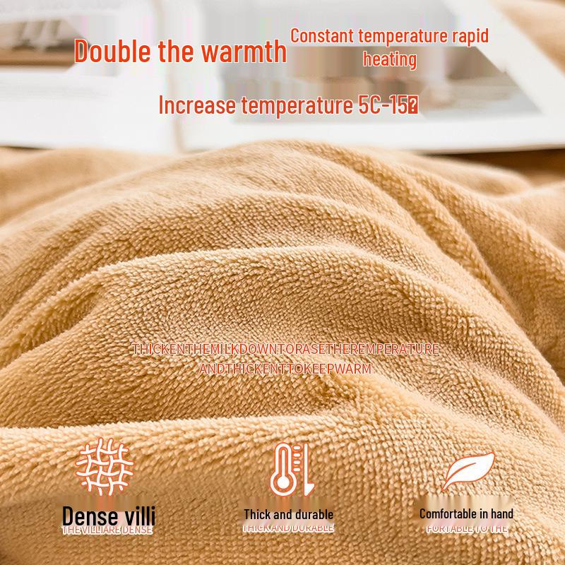 Cozy Autumn-Winter Double Patchwork Quilt: Plush Velvet Warm Bedding for Dorms & Homes