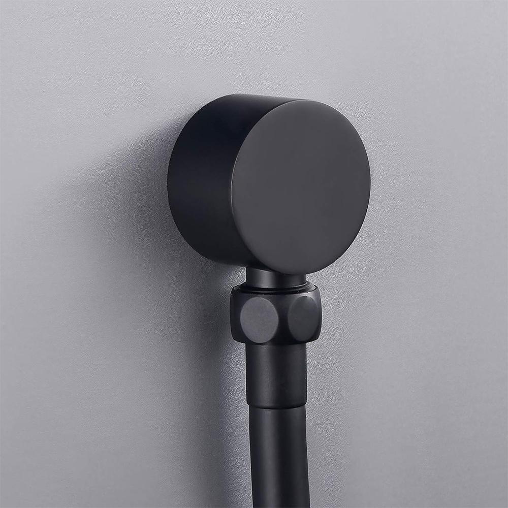 Bathroom G1/2 Shower Hose Connector Round Wall Union Supply Elbow Outlet Spout Wall Mounted,Brushed Nickel