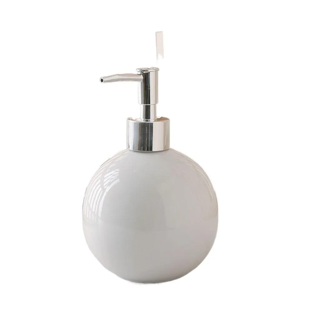 Portable Ceramic Hand Soap Bottle Refillable Reusable Hand Sanitizer Dispenser Round Leakproof Liquid Soap Container Bathroom