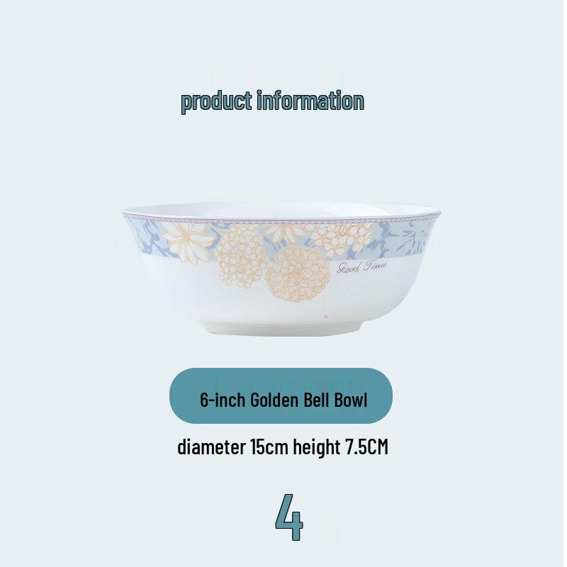 LK Nordic Style 6-inch Ceramic Noodle Bowl Set