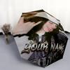 1 PC Automatic Folding Umbrella - Billie Eilish Custom Name Pattern, Portable & Foldable Design with 8 Ribs, Christmas Birthday Gifts