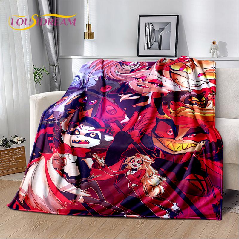 2025 H-Hazbin Hotel Charlie Kreskówkowy Miękki Koc, Miękki Koc Rzutowy do Domu Sypialni Łóżka Sofy Pikniku Podróży Pokrowiec Prezent dla Dziecka