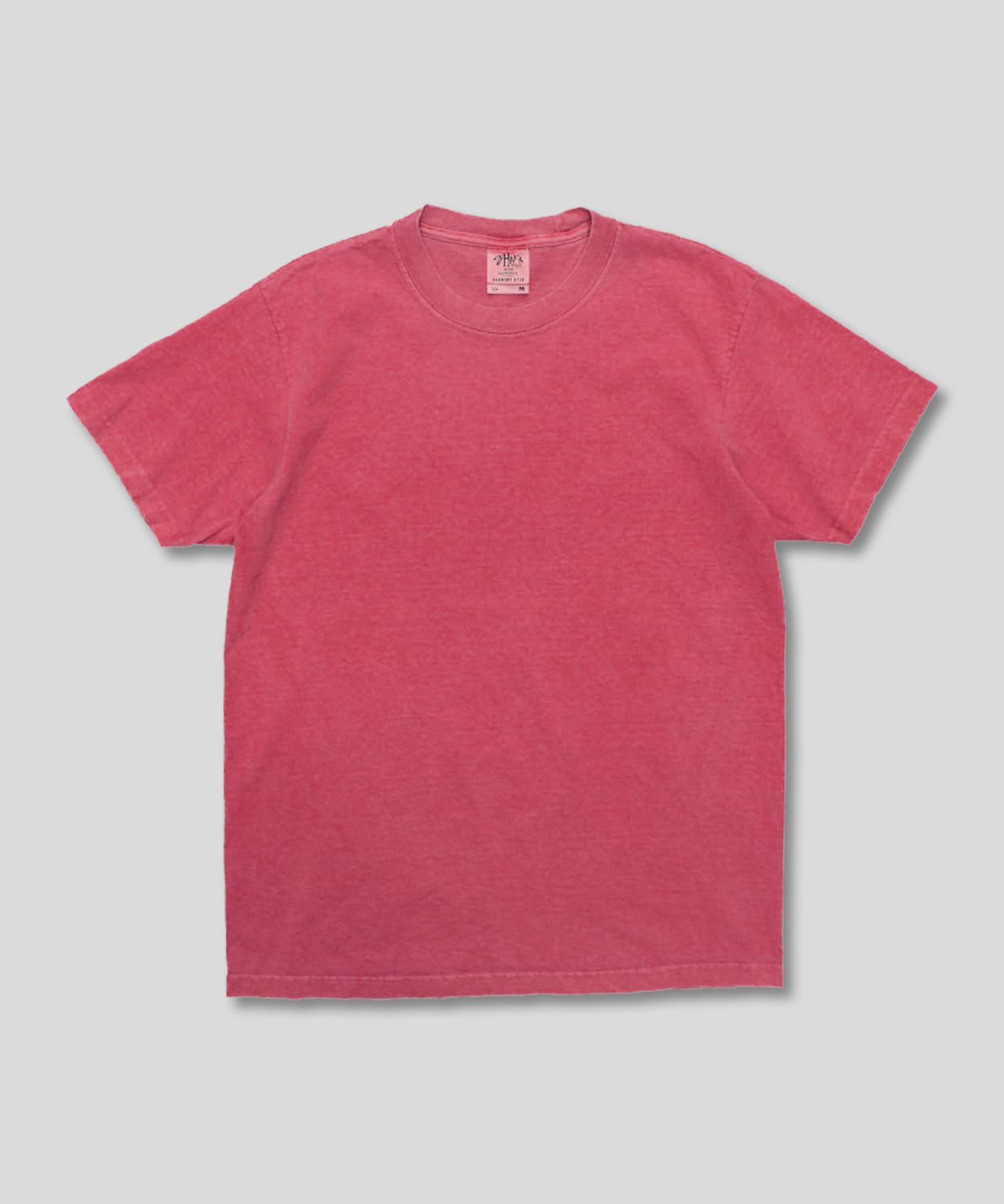Shakawear 7.5Oz Garment-Dyed Plain Oversized Short Sleeve T-Shirt_Clay Red S