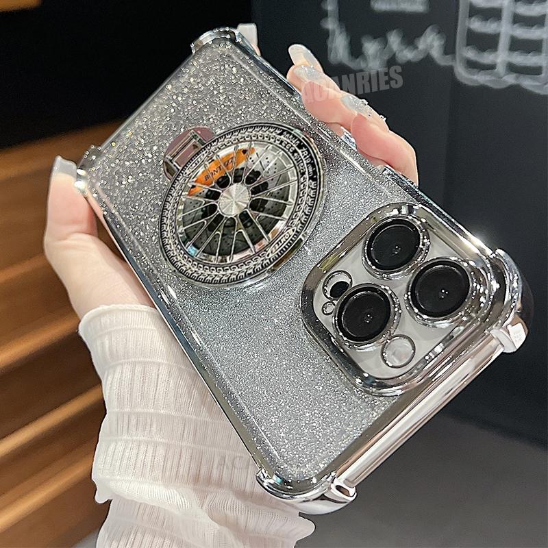 Note13pro Plating Rotate Holder Silicone Case On For Xiaomi Redmi Note 13 Pro 4g 5g 13pro 12 11 10 14c Stand Cover Poco X6 F6 M6