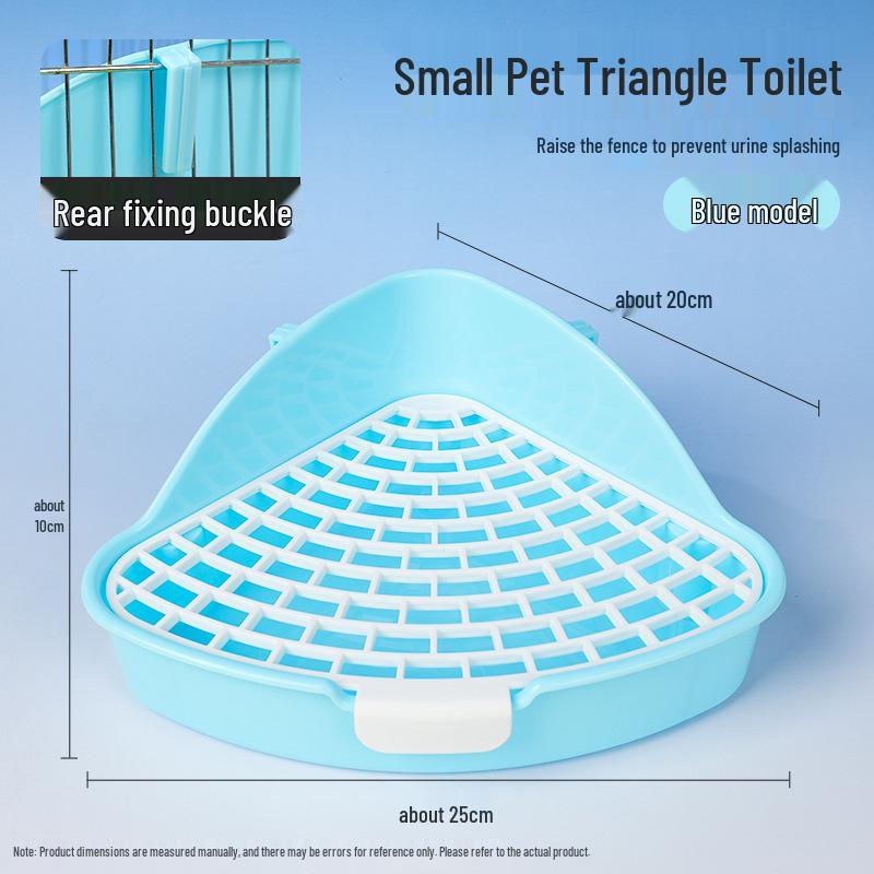 Anti-Splash Large Capacity Triangle Potty for Rabbits, Chinchillas, and Guinea Pigs