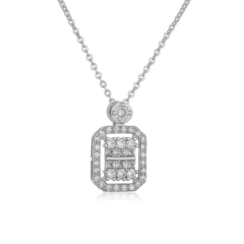 

HECHENG, Fashion Zircon Necklace, Pendant Drifting Bottle Shape Neck Zircon For Women Drop Shipping медный/белый