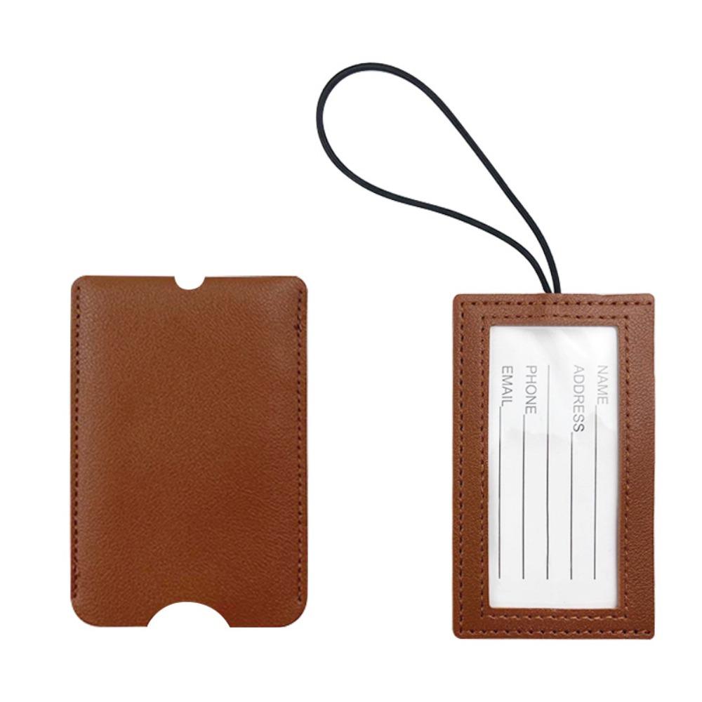 

PU Leather Pull out Luggage Tag Backpack Accessories Soft Name ID Address Tags Red Color Luggage Label Straps Travel Accessories коричневий