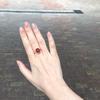 Vintage Red Round Egg Face Women's Ring, Versatile & Luxurious High-End Index Band