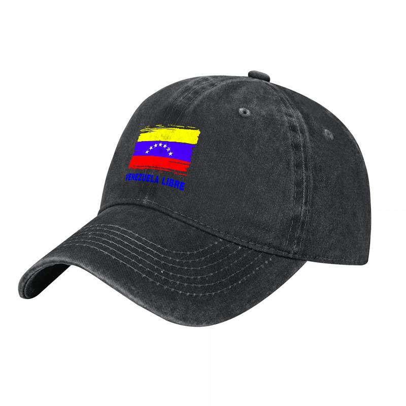 Venezuela Flag Washed Canvas Baseball Cap with National Emblem Design for Adults