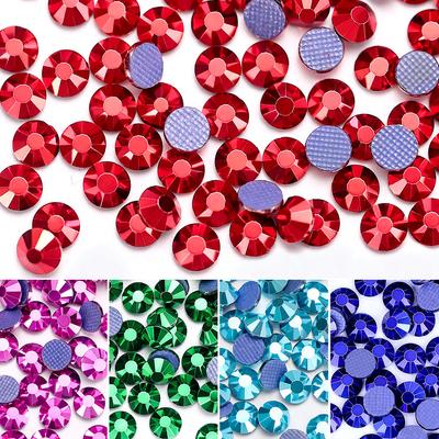 Metal Series Plastic Bottom Hot Drill Nail Art Glass Flat Bottom Drill Glue-Backed Rhinestone Diy Clothing Accessories