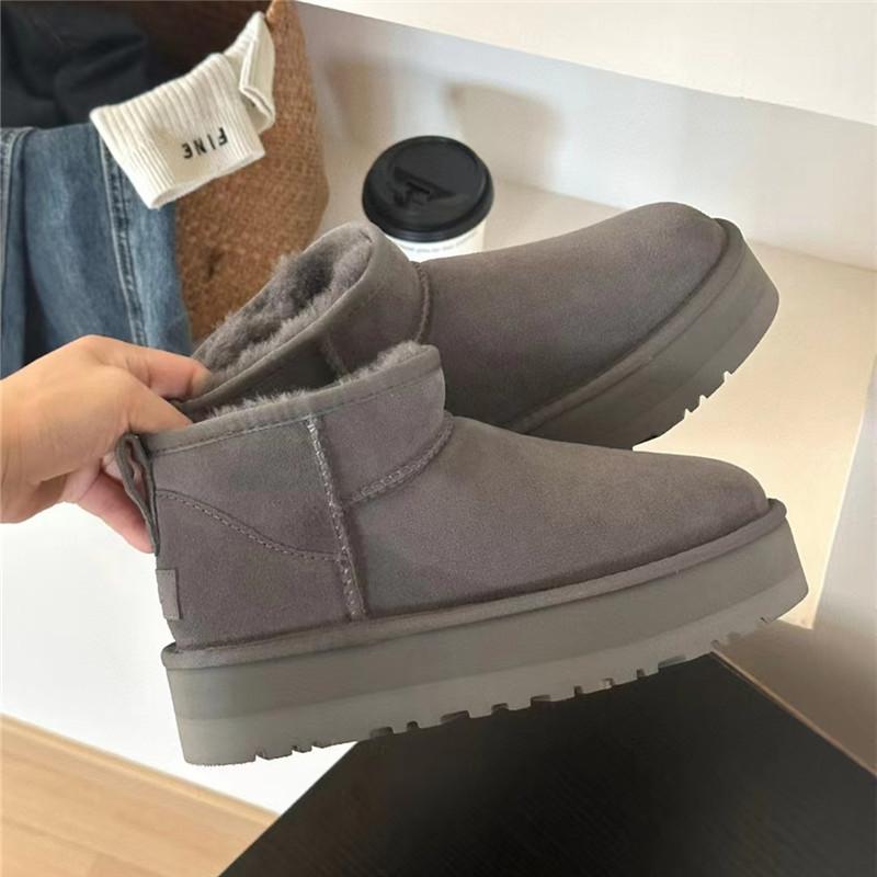 Henan Sangpo Village snow boots fur integrated short tube mini thick-soled muffin mini small short thickened cotton boots