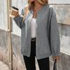 Damen S Stehkragen Mittellang Locker Langarm Jacke Mantel