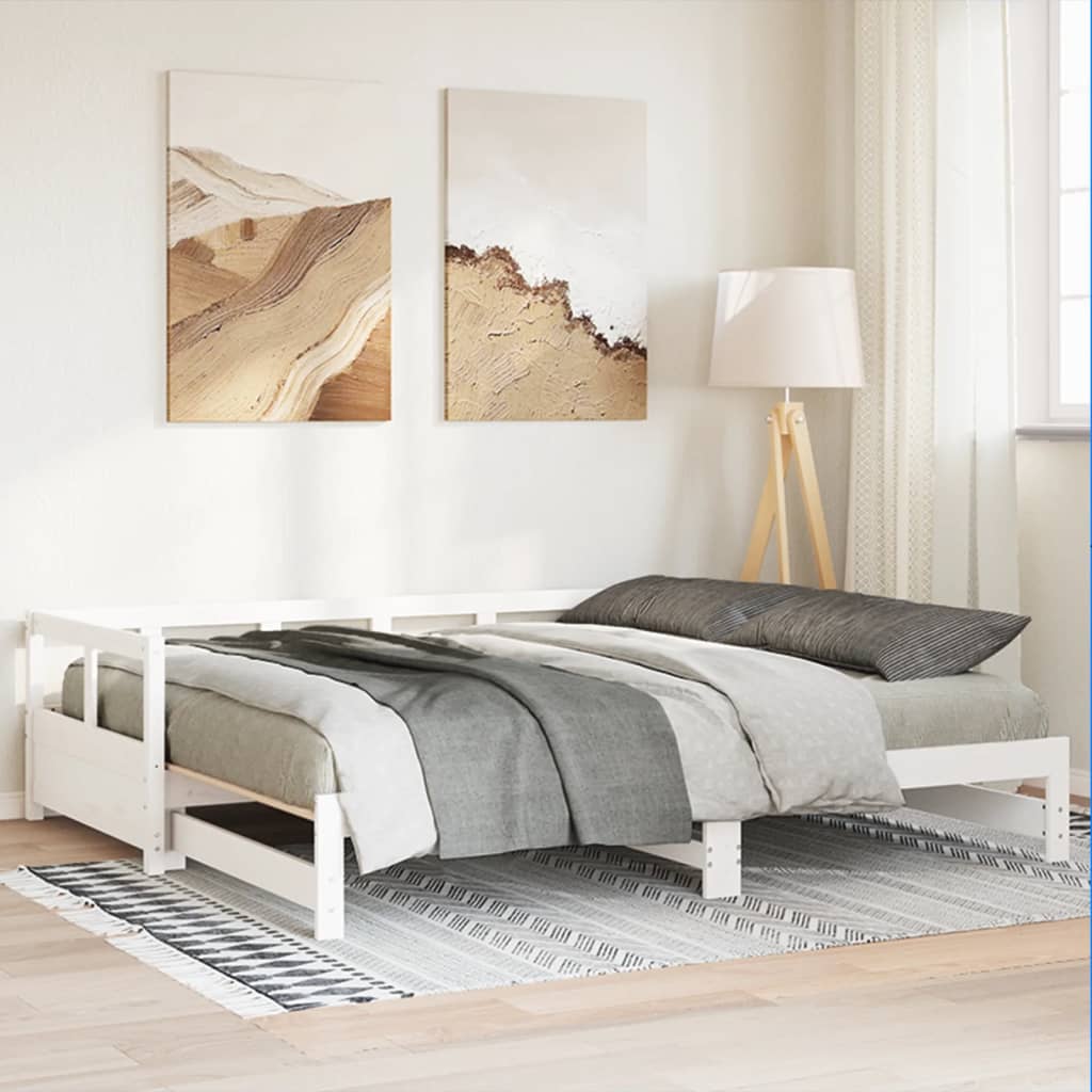Daybed without Mattress White 90x200 cm Solid Pine Wood